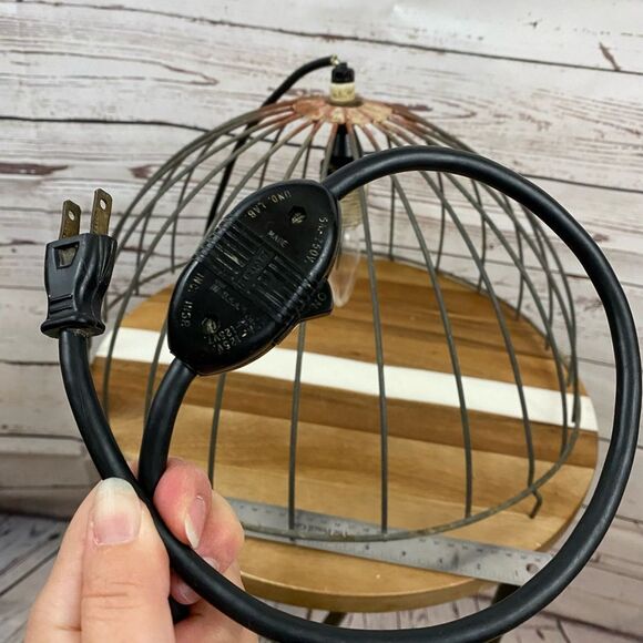 Vintage Industrial Metal Basket Pendant Light 17" - Picture 7 of 9